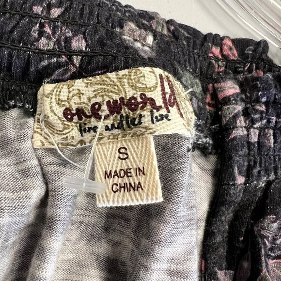 One World Women's Floral V-Neck Top Multicolor Long Sleeve Size Small - Picture 8 of 9